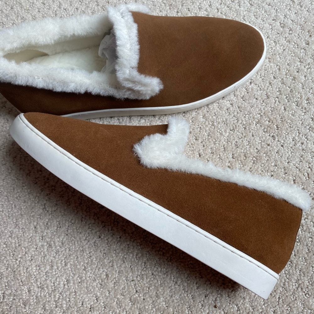 Birdies The Swift sequoia faux fur slip On Flats